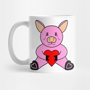 VALENTINE Day Pig - Funny Pig Art Mug